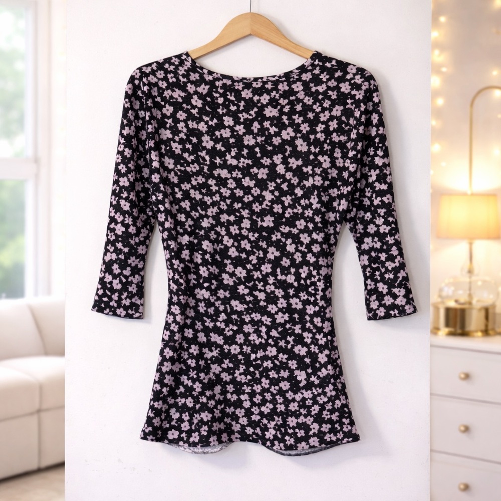 ✨Candies Runched Y2K Spring Blouse Size M - Picture 2 of 8